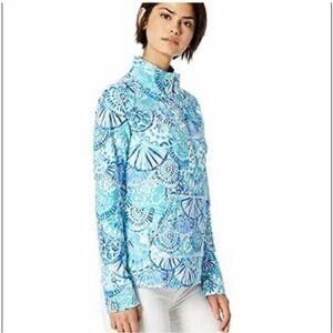Lily Pulitzer Oasis Captain Popover Top Seashell Print  Kangaroo Print Sz XXS